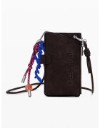 Desigual Portcart din piele nebuc cu bareta detasabila - Maro inchis