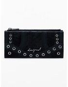 Desigual Portofel cu fermoar si logo - Negru