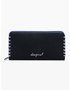 Desigual Portofel cu fermoar si logo - Negru
