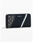 Desigual Portofel cu fermoar si nituri Punkette - Alb/Negru