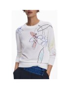 Desigual Pulover dama 25wwjf33 - model floral - alb