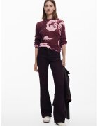 Desigual Pulover din amestec de lana cu model abstract - Roz/Violet pruna