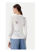 Desigual Pulover viscoza - alb