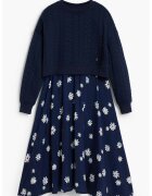 Desigual Rochie cu model floral 2 in 1 - Albastru indigo