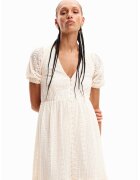 Desigual Rochie midi cu decolteu in V - Alb