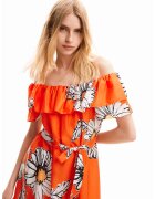 Desigual Rochie midi cu imprimeu - Portocaliu mandarina