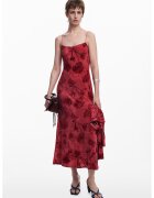 Desigual Rochie midi cu model floral - Rosu inchis