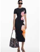 Desigual Rochie-tricou cu imprimeu floral - Negru