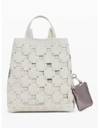 Desigual Rucsac cu model cu aplicatii - Alb murdar