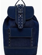 Desigual Rucsac de denim cu clapa - Albastru ultramarin