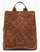 Desigual Rucsac de piele ecologica cu perforatii - Maro