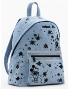 Desigual Rucsac din denim cu aplicatii din strasuri - Albastru pastel/Negru