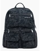 Desigual Rucsac din denim cu detaliu logo - Alb/Negru stins