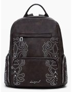 Desigual Rucsac din piele ecologica cu buzunare cu fermoar - Maro inchis