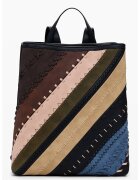 Desigual Rucsac din piele ecologica cu detalii contrastant - Maro/Kaki inchis