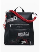 Desigual Rucsac din piele ecologica cu detalii cu Mickey Mouse - Negru