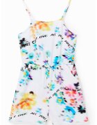 Desigual Salopeta scurta cu imprimeu - Alb/Multicolor