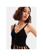 Desigual Top de plaja dama - Negru - Bumbac - Negru