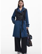 Desigual Trenci cu model 2 in 1 - Albastru inchis/Negru stins