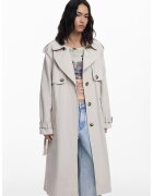 Desigual Trenci cu pliuri pe spate - Gri deschis