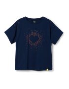 Desigual Tricou cu aplicatii de strasuri - Bleumarin