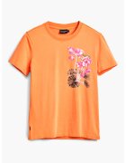 Desigual Tricou cu imprimeu floral - Portocaliu/Roz