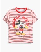 Desigual Tricou din bumbac cu imprimeu cu Mickey Mouse - Rosu/Alb/Galben