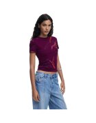 Desigual Tricou Lala Abstract 51527 - Rosu