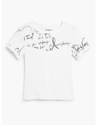 Desigual Tricou slim fit cu imprimeu text - Alb