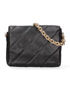 DianaCo Geanta crossbody de piele ecologica cu bareta lant - Negru