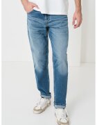 Diesel Blugi uni de bumbac cu nasturi - Albastru melange