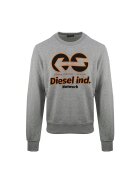 Diesel Bluza de trening cu imprimeu logo si decolteu la baza gatului - Gri