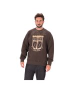 Diesel Bluza de trening cu imprimeu logo si maneci cazute - Gri inchis