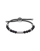 Diesel Bratara decorata cu perle agat - Alb/Negru