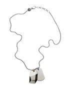 Diesel Colier de otel inoxidabil cu pandantiv Single Dog Tag - Argintiu inchis/Argintiu