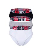 Diesel Set de chiloti cu banda logo in talie 26675 - 3 perechi - Alb/Negru/Gri