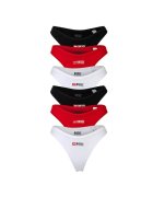 Diesel Set de chiloti tanga Punchy D-Core - 6 perechi - Rosu/Alb/Negru