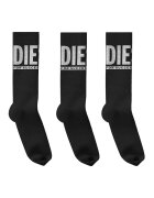 Diesel Set de sosete lungi cu logo - 3 perechi - Negru/Gri deschis