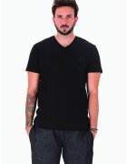Diesel Tricou cu decolteu in V si logo discret - Negru