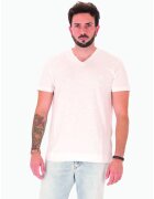 Diesel Tricou de bumbac cu decolteu in V - Alb