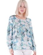 DiKa Bluza cu imprimeu floral si decolteu rotund