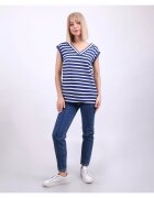 DiKa Tricou cu decolteu in V si dungi