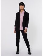 DKNY Camasa cu model in dungi si maneci cazute - Alb/Roz