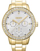 DKNY Ceas Dama Parsons Multi Glitz - aurie cu cristale - 40mm - set cu cutie