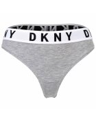 DKNY Chiloti tanga cu banda logo in talie - Gri