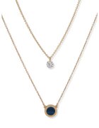 DKNY Colier cu sirag dublu si decorat cu zirconia - Auriu