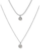 DKNY Colier dublu cu pietre zirconia - Argintiu