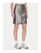 DKNY Fusta din imitatie de piele - argintie - 6US