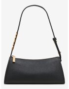 DKNY Geanta de piele cu logo metalic - Negru