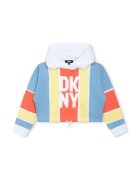 DKNY Hanorac cu imprimeu si maneci cazute - Portocaliu/Galben pal/Albastru deschis